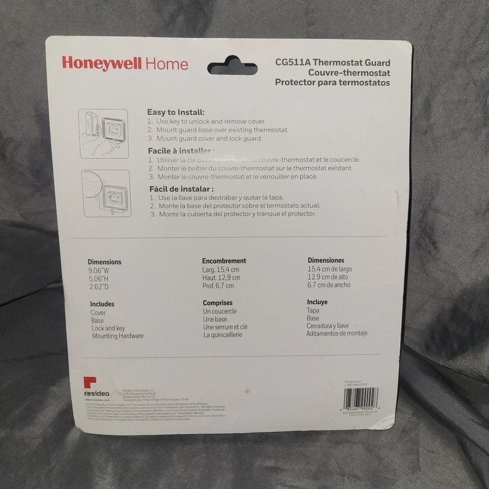 Honeywell CG511A Thermostat Guard Lock Box Protection With Key 9.06